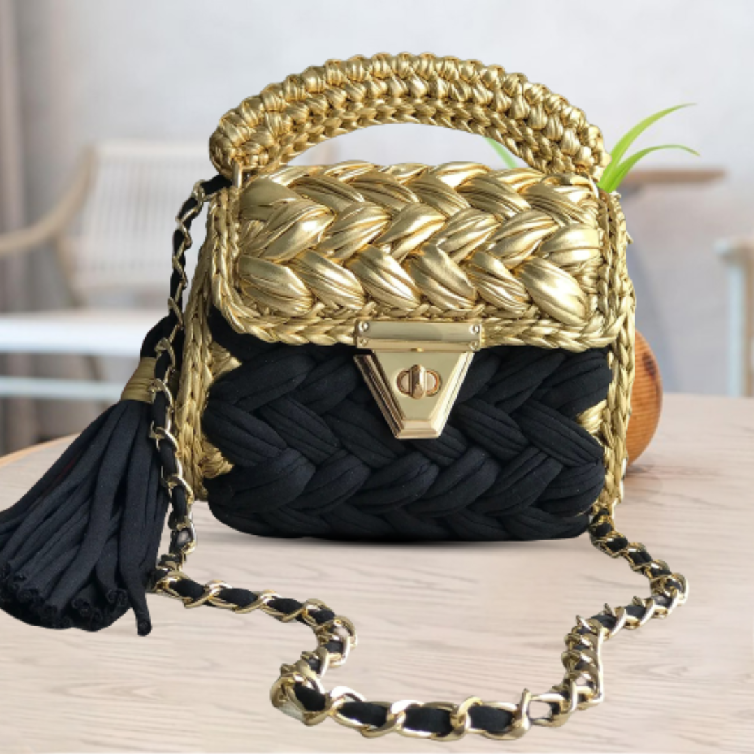 Gold colour outlet bag