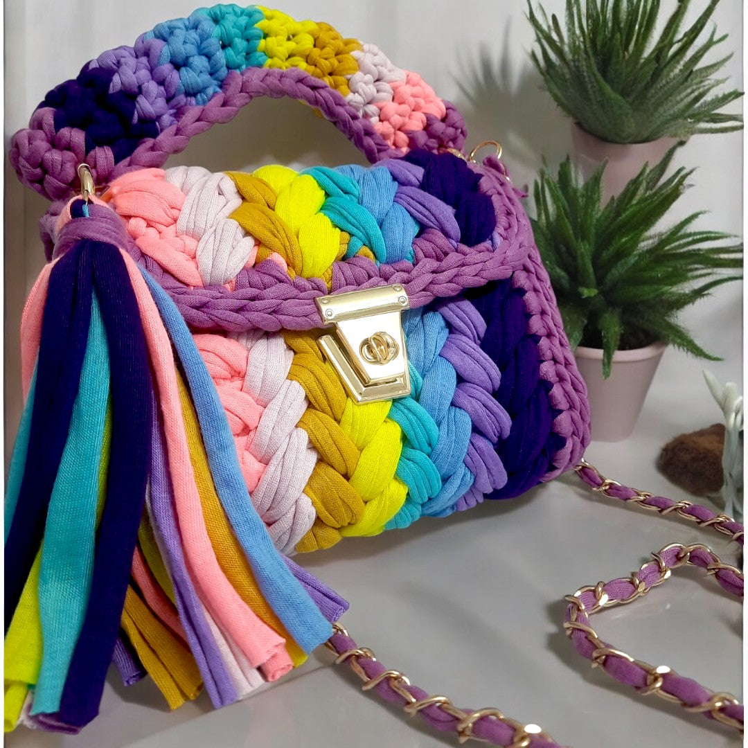 Shiroli Handmade Designer Festive Rainbow Bag- Image 3