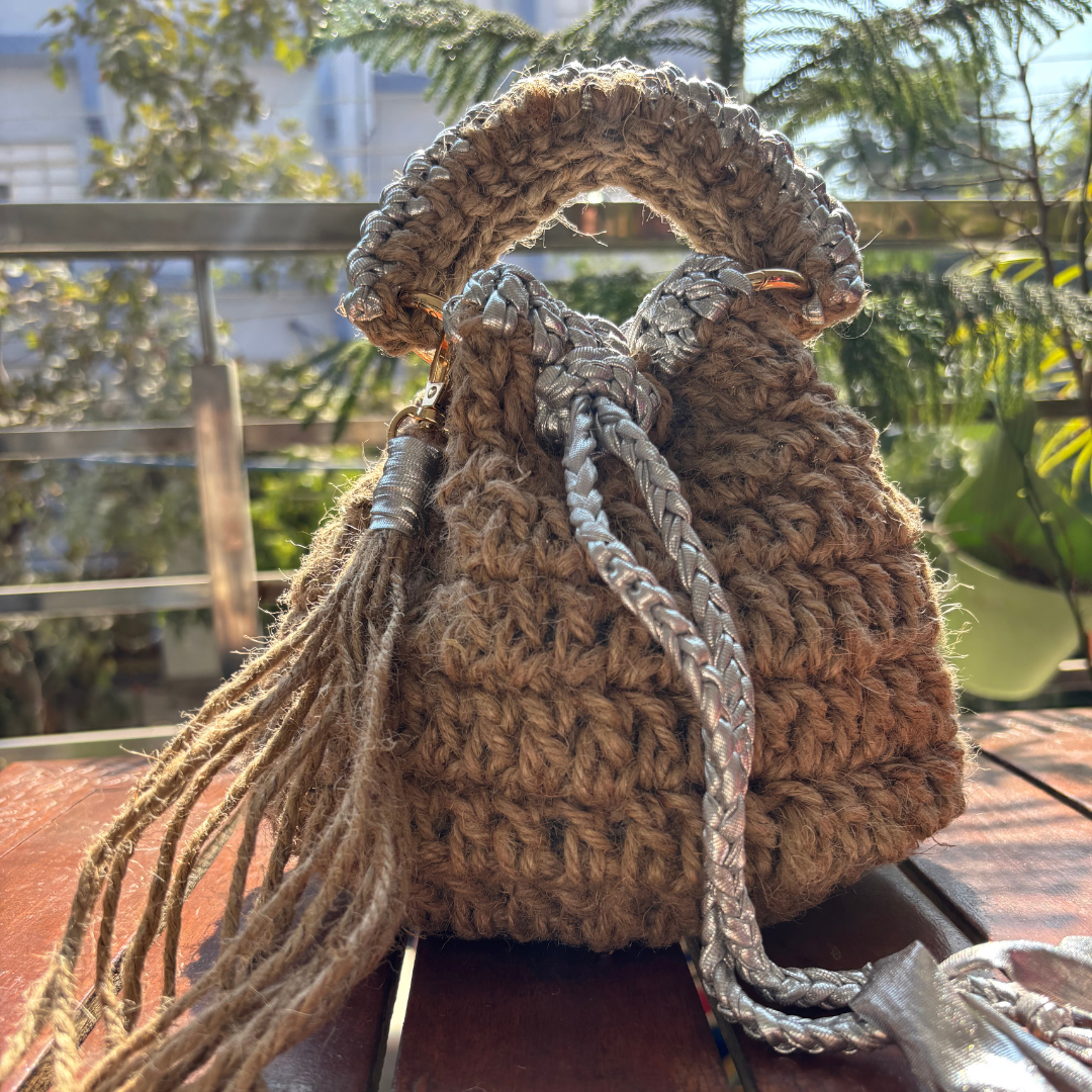 Shiroli Handmade Designer Ecofriendly Jute Potli Bag - Image 1