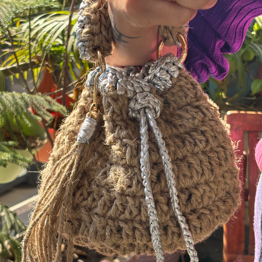 Shiroli Handmade Designer Ecofriendly Jute Potli Bag - Image 5