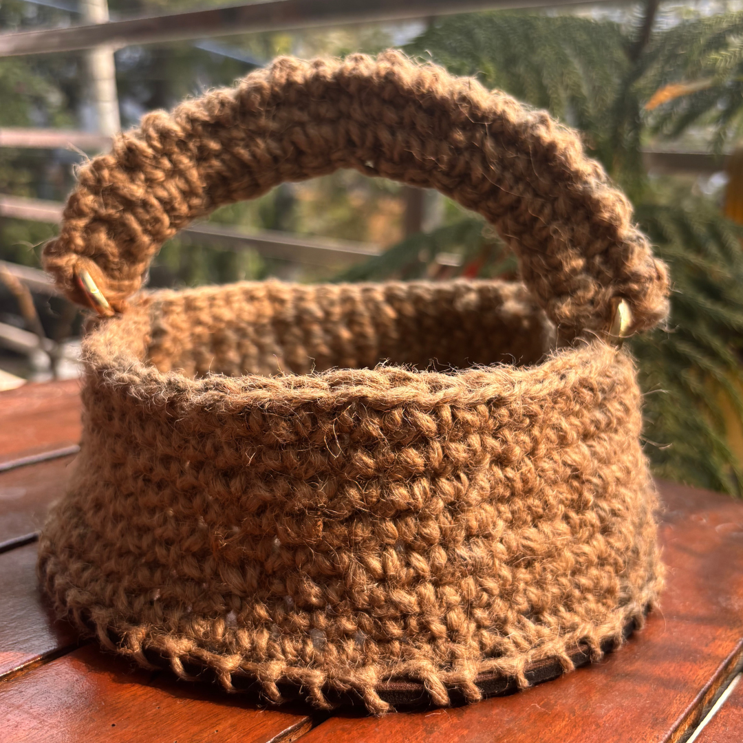 Shiroli handmade Multipurpose Jute Basket With Handle - Image 1